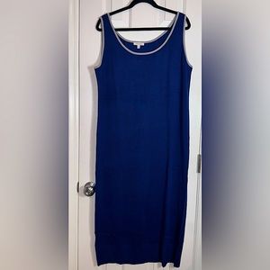 Skinnygirl Blue & Gray Tank Sweater Maxi Dress, polyester/viscous/wool. Size 1X